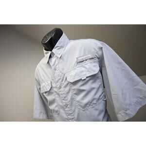 Habit Vented Fishing Shirt Gray Short Sleeve Camp Outdoors Mens Size Medium